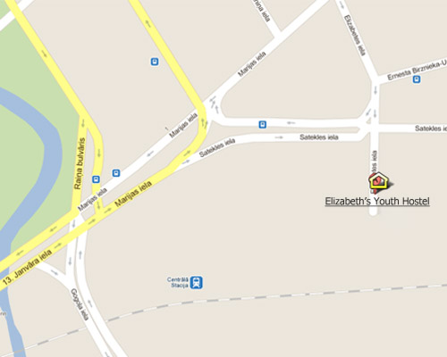 Google Maps | Location of Elizabeth's Youth Hostel